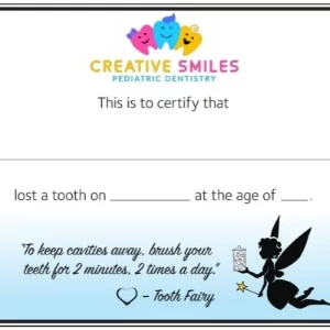 tooth fairy certificate